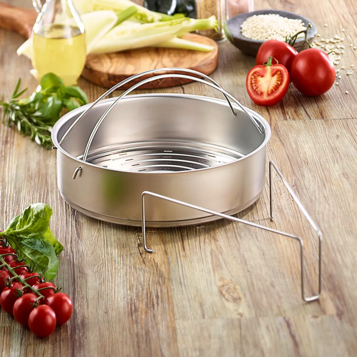 Accesorio cestillo con puente para cocinar al vapor Fissler