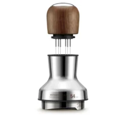 Accesorio para airear y nivelar el café molido de acero inox y madera de nogal Sage