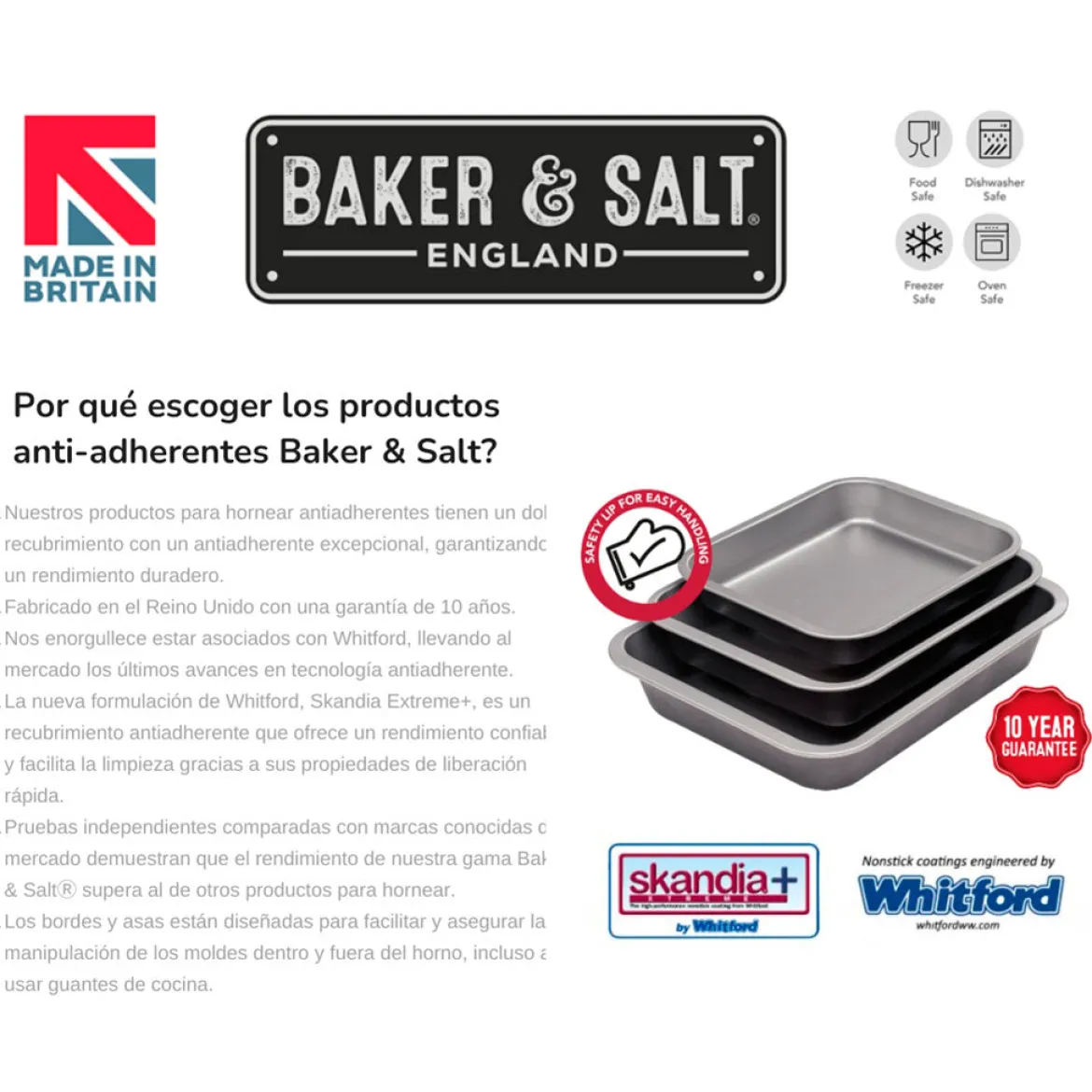 Bandeja antiadherente con rejilla para asar 36 y 41 cm Baker & Salt®