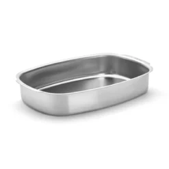 Bandeja rectangular honda para horno de acero inoxidable De Buyer