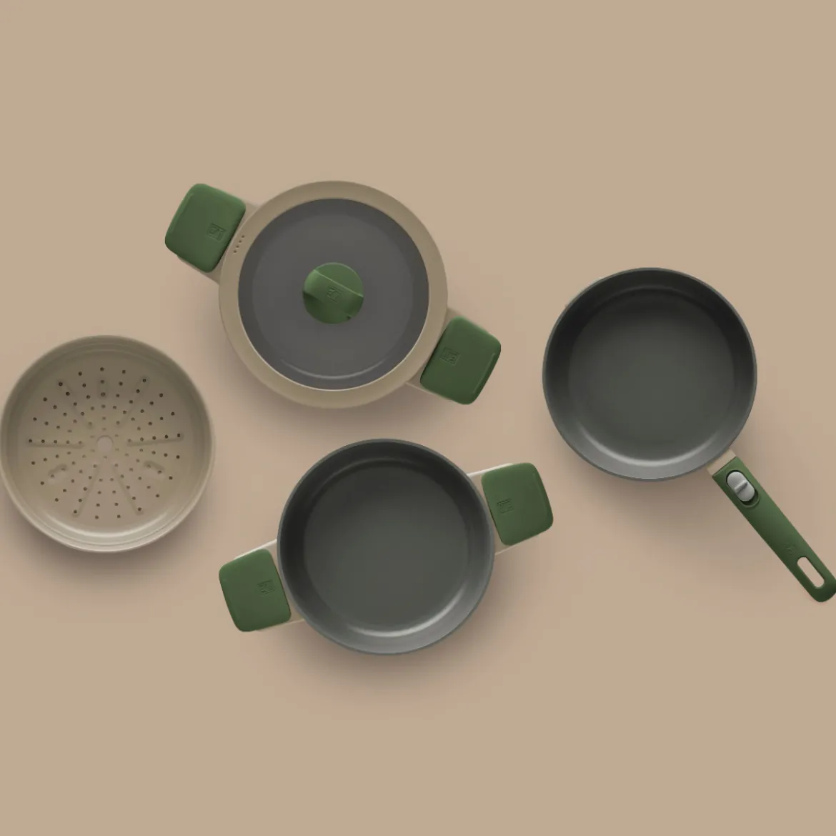 Batería de cocina cerámica 5 piezas Compac Pro Ceramic Bra