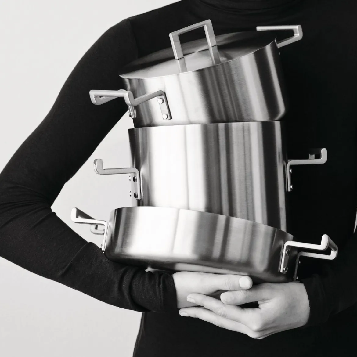 Batería de cocina de acero inoxidable multicapa Convivio Alessi