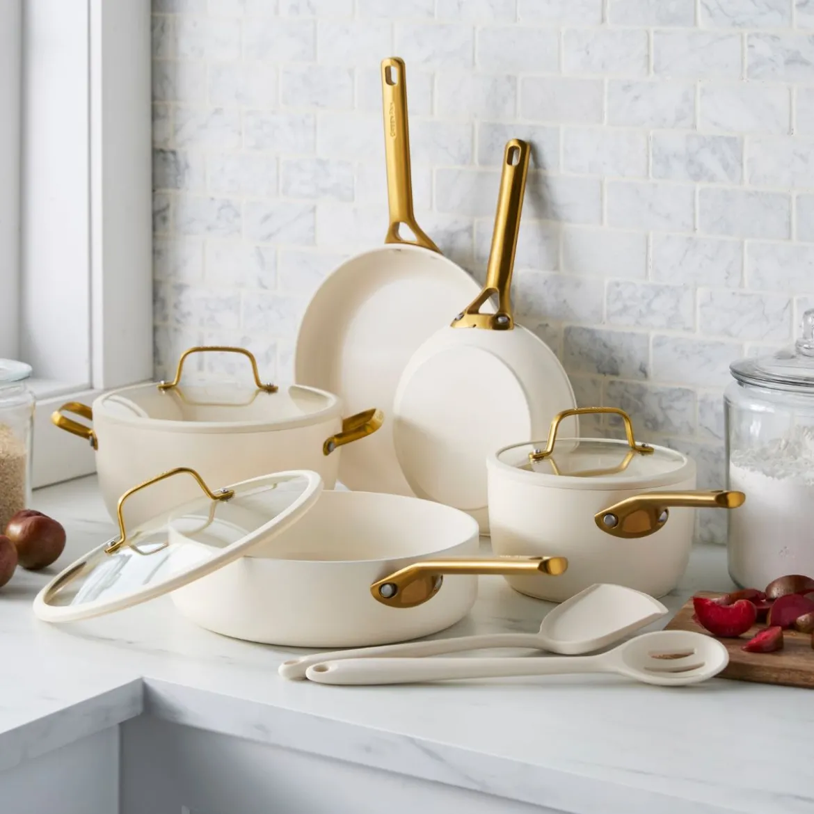 Batería de cocina 6 piezas cerámicas Padova Cream White GreenPan