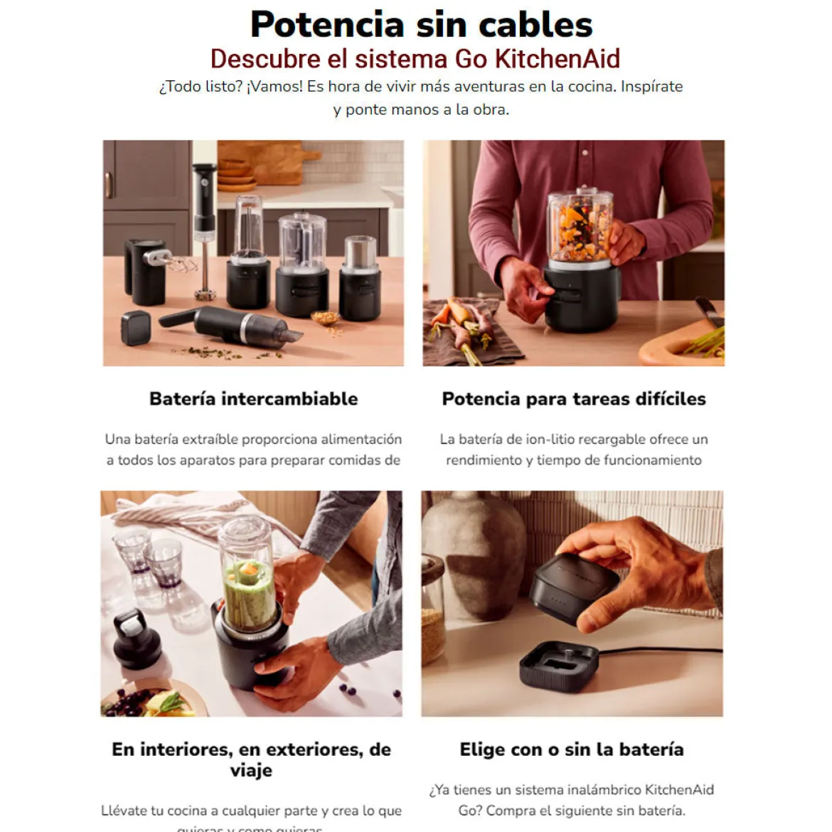 Batidora de vaso inalámbrica Go 12V KitchenAid