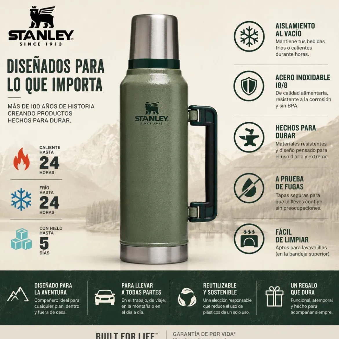 Botella térmica de acero inoxidable IceFlow Twist Flip Stanley