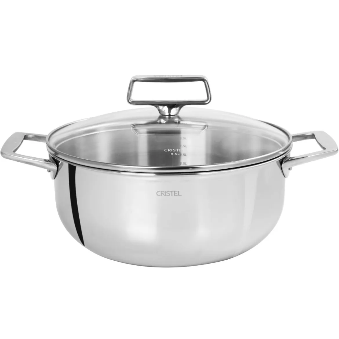 Cacerola alta de acero inoxidable 5-Ply con tapa Castel'Pro Cristel