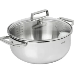 Cacerola alta de acero inoxidable 5-Ply con tapa Castel'Pro Cristel