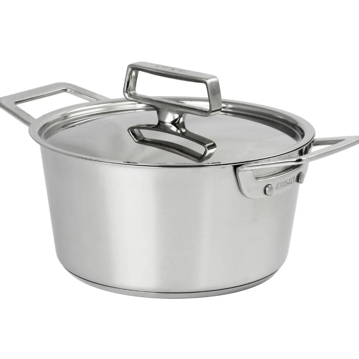 Cacerola alta de acero inoxidable con tapa de inox 1826 Cristel