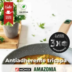 Cacerola antiadherente baja Amazonia Monix