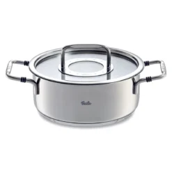 Cacerola 20cm de acero inox con tapa de cristal Bonn Fissler