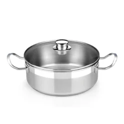 Cacerola de acero inoxidable con tapa de cristal Profesional BRA