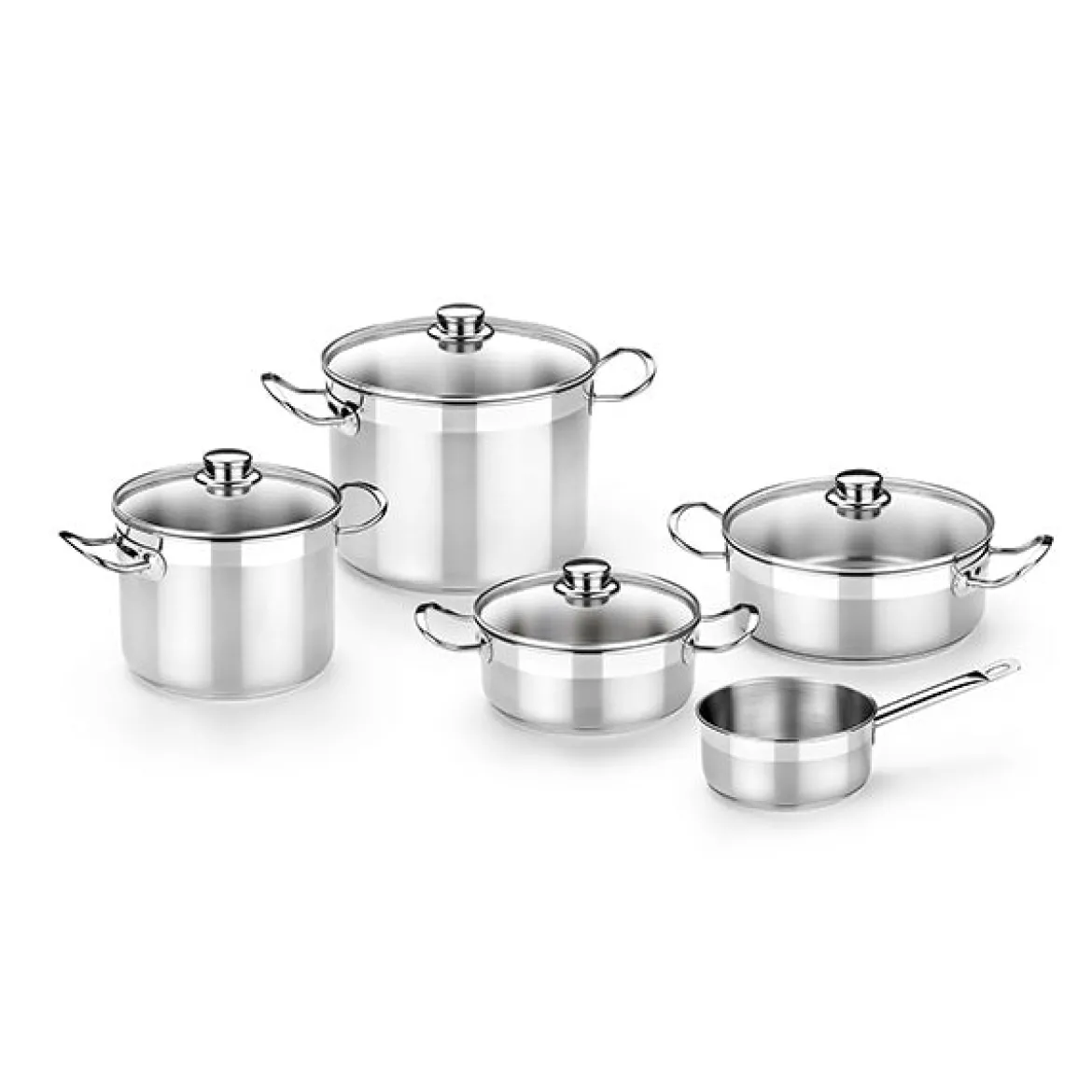 Cacerola de acero inoxidable con tapa de cristal Profesional BRA