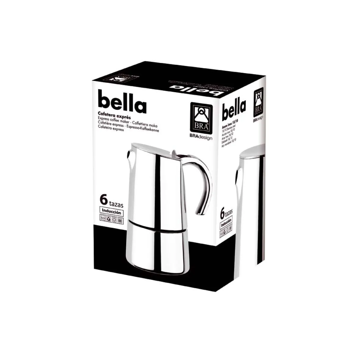 Cafetera Bra Bella de acero inoxidable