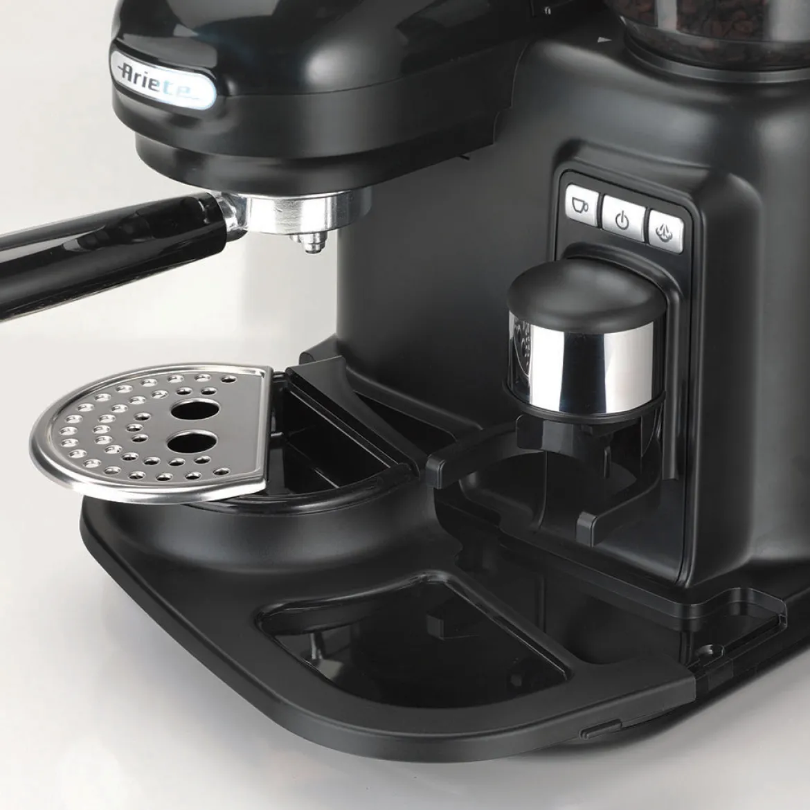 Cafetera Espresso Moderna con molinillo Ariete