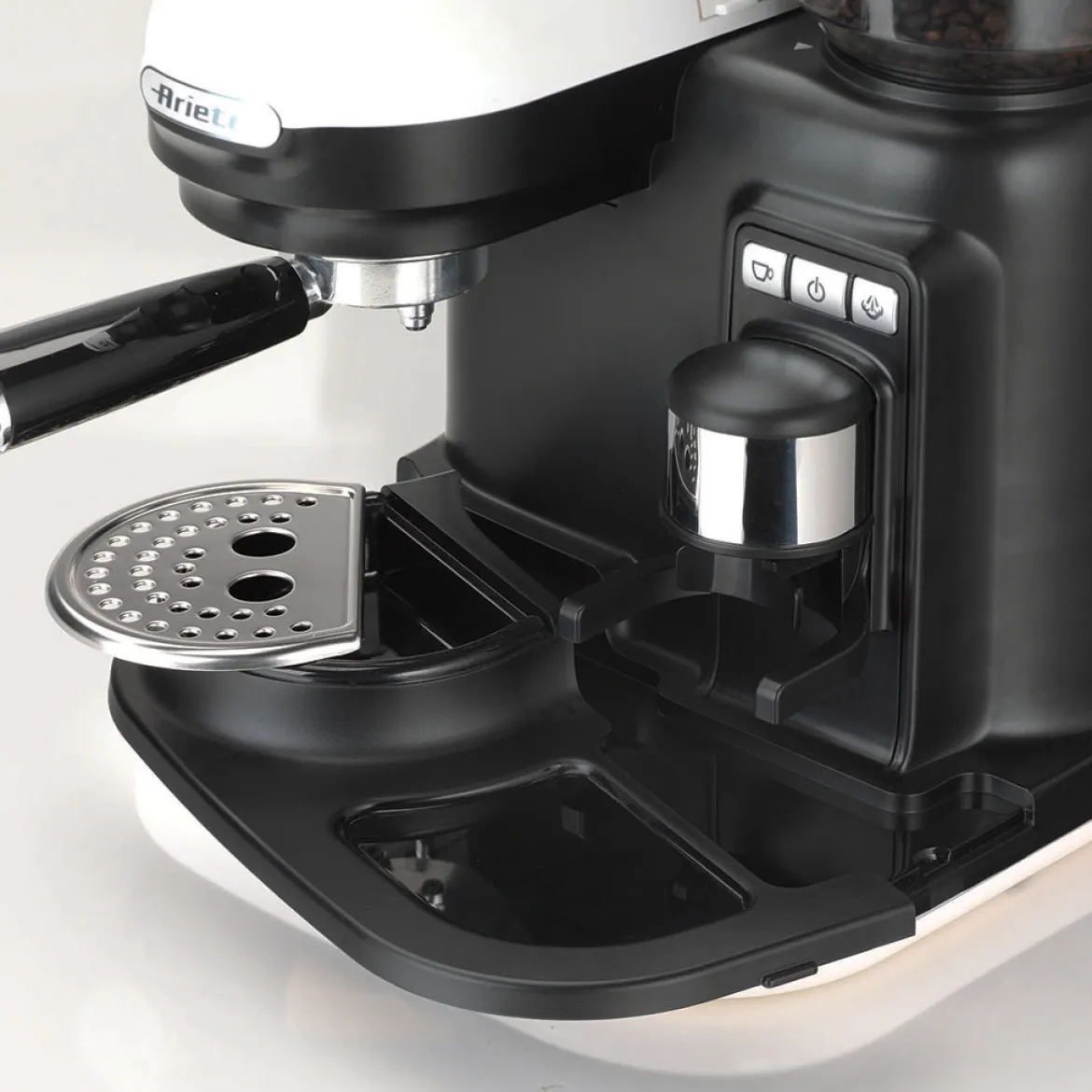 Cafetera Espresso Moderna con molinillo Ariete