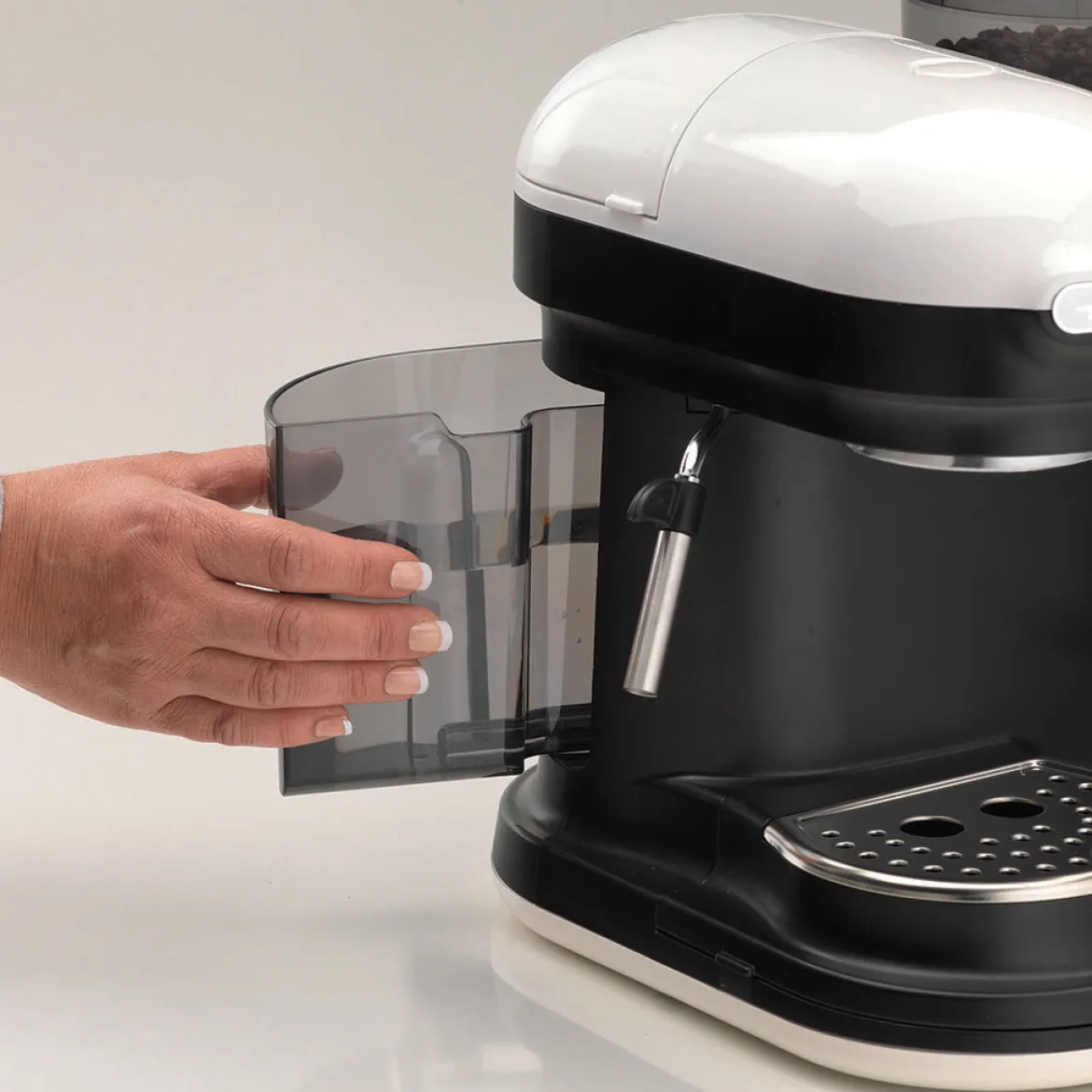 Cafetera Espresso Moderna con molinillo Ariete