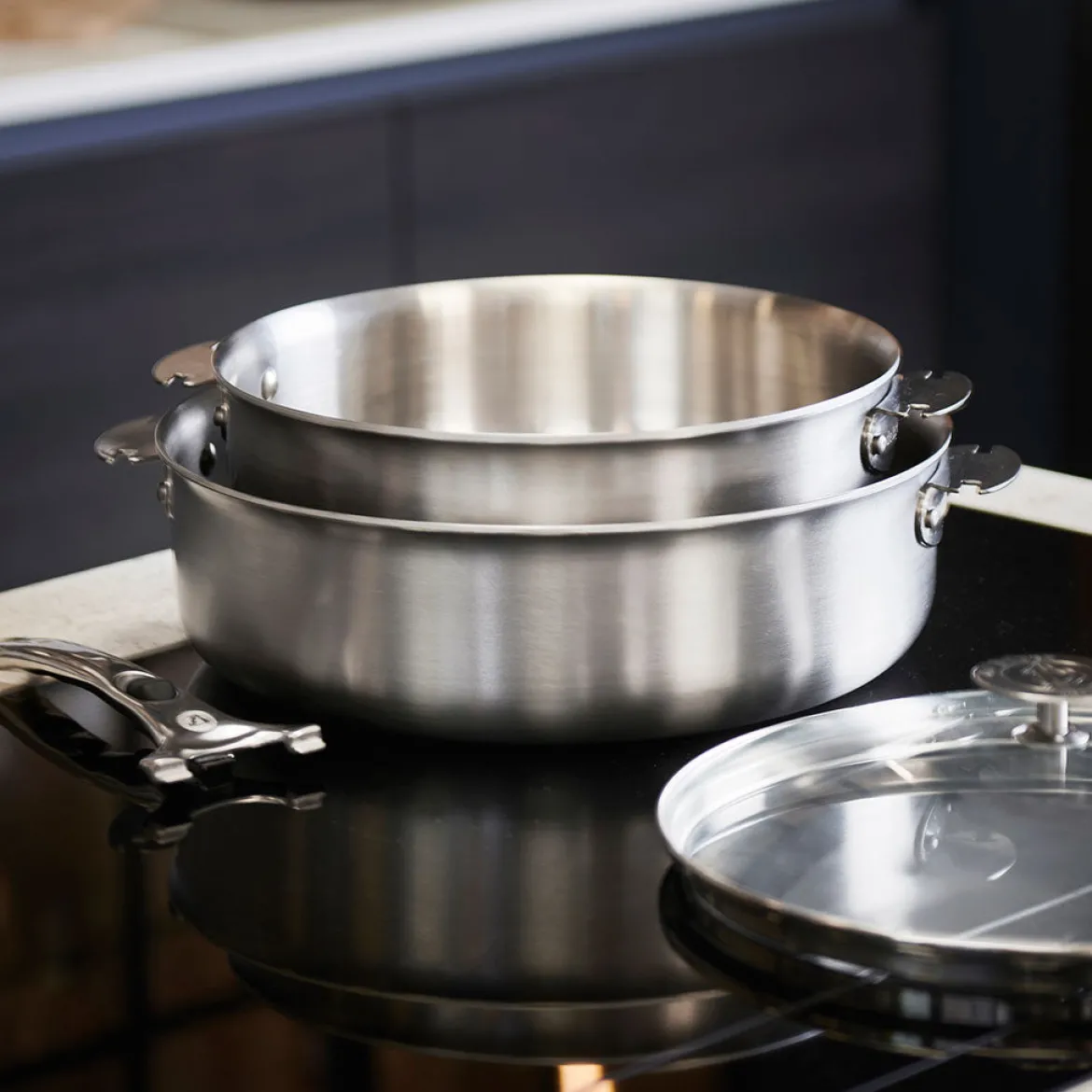 Cazo bajo acero y sauté inox Alchimy Loqy de De Buyer