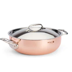 Cazuela baja de cobre con tapa Prima Matera De Buyer (inducción)