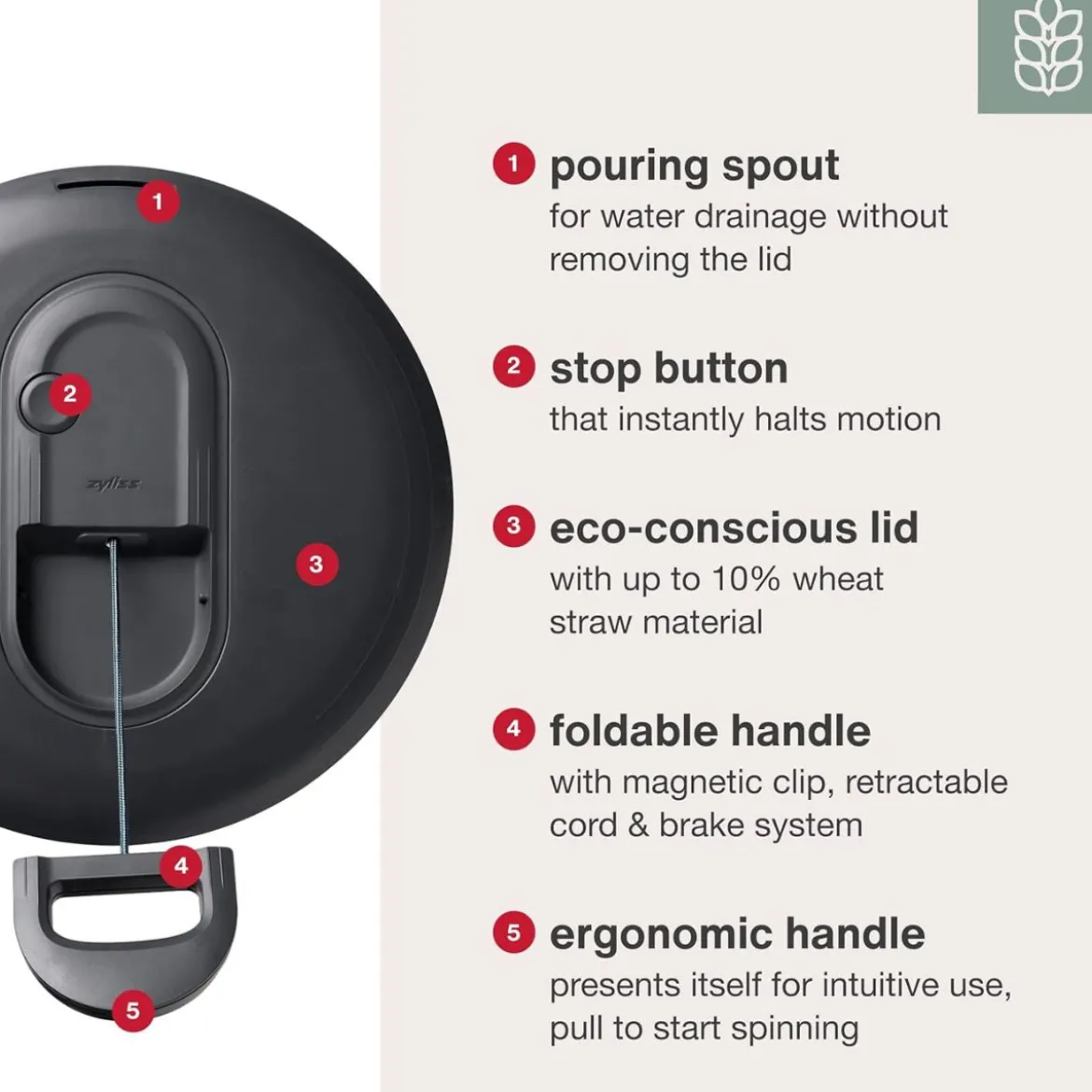 Centrifugadora para ensaladas Easy Spin Zyliss