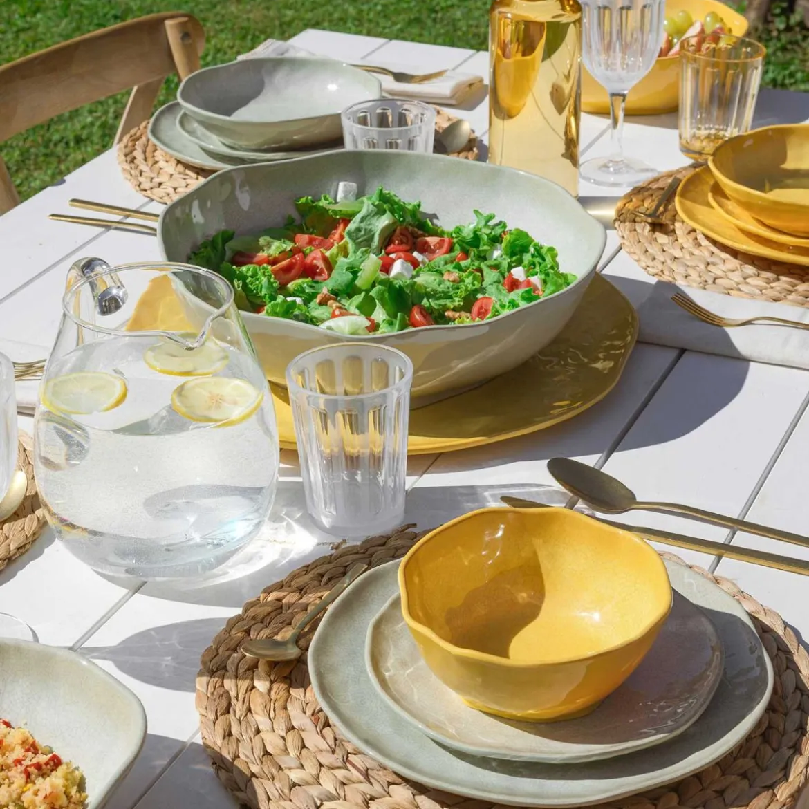 Ensaladera de melamina Atmosfera Tortora Rose & Tulipani