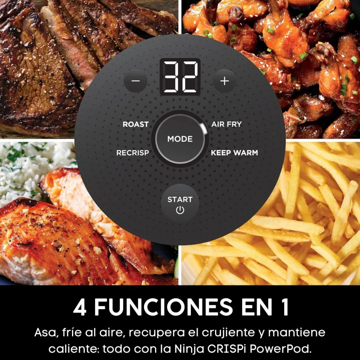 Freidora de aire Crispi Ninja®: la airfryer con cubetas de vidrio y diseño portátil FN101