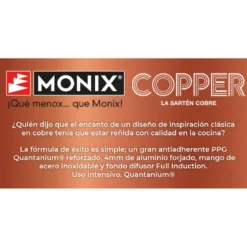 Grill antiadherente con rayas Copper Monix