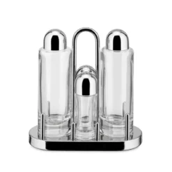 Juego de condimentos de 4 piezas de acero inoxidable Alessi