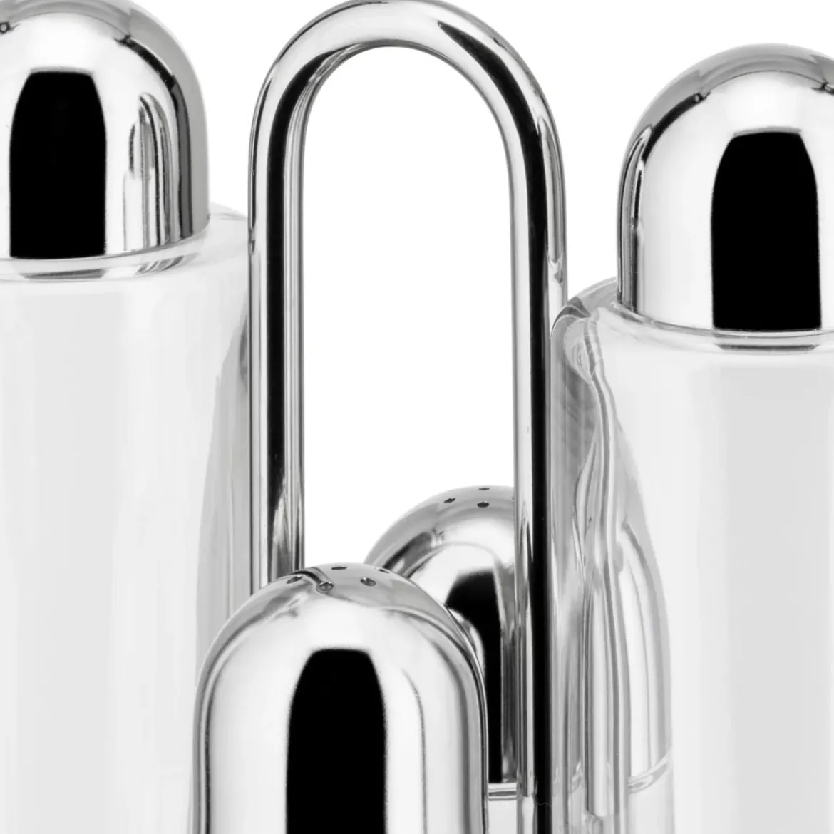 Juego de condimentos de 4 piezas de acero inoxidable Alessi