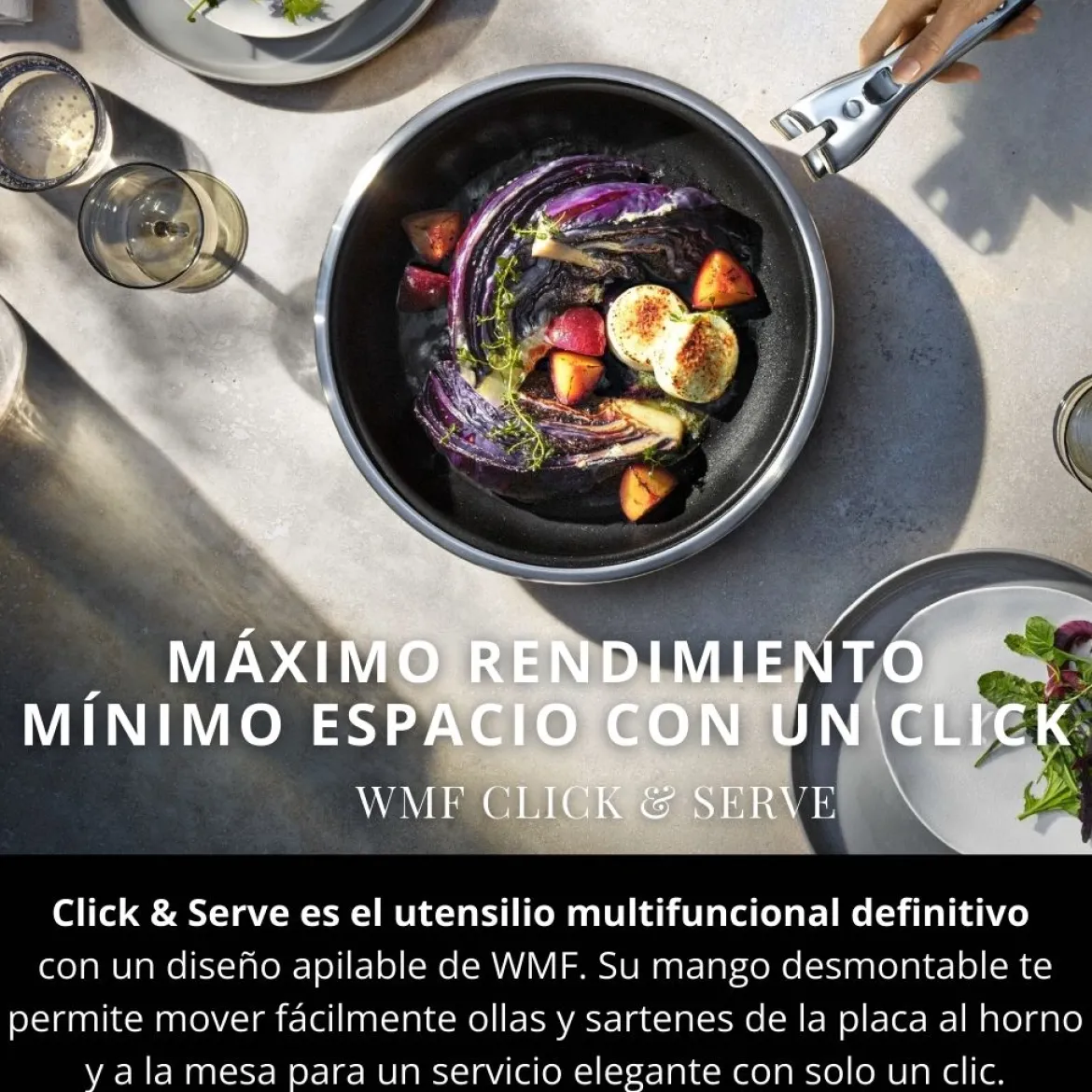 Mango de acero inoxidable desmontable Click & Serve WMF