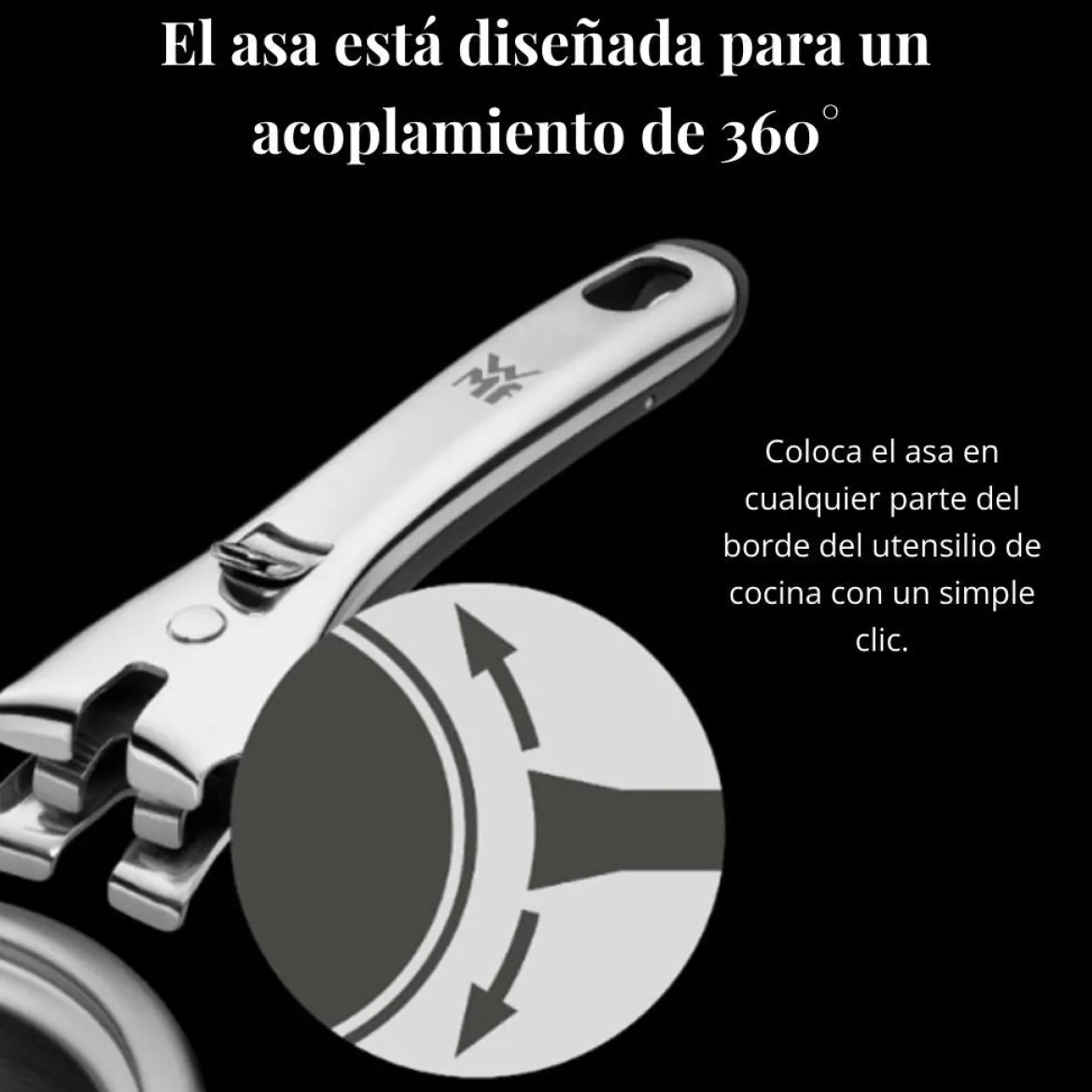 Mango de acero inoxidable desmontable Click & Serve WMF