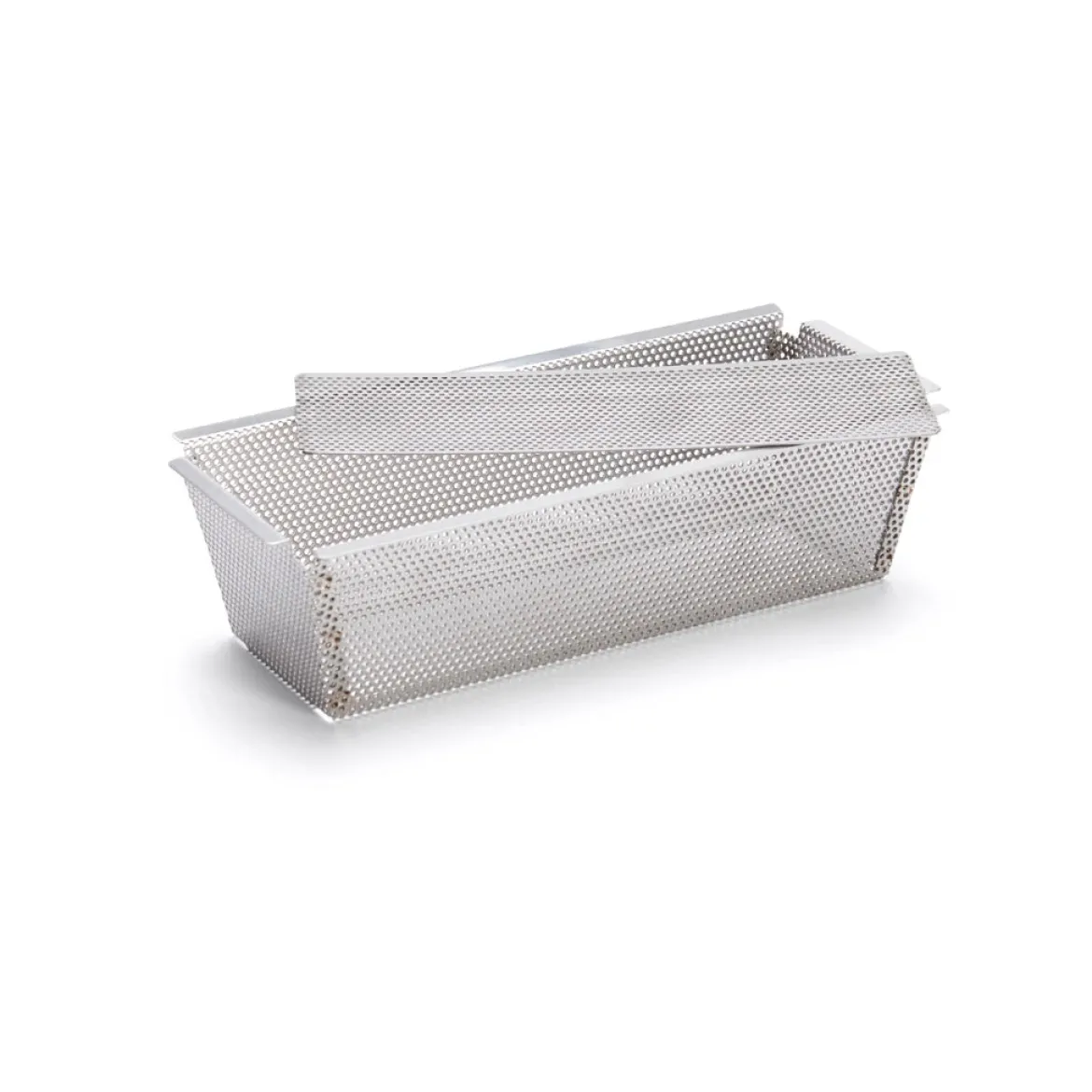 Molde inox rectangular perforado con base desmontable De Buyer