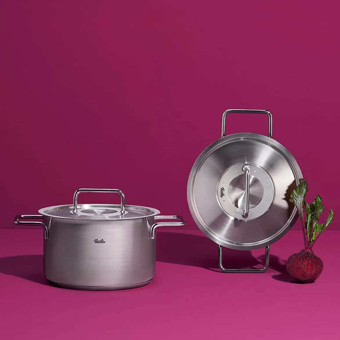 Olla con tapa de acero inoxidable Pure Fissler