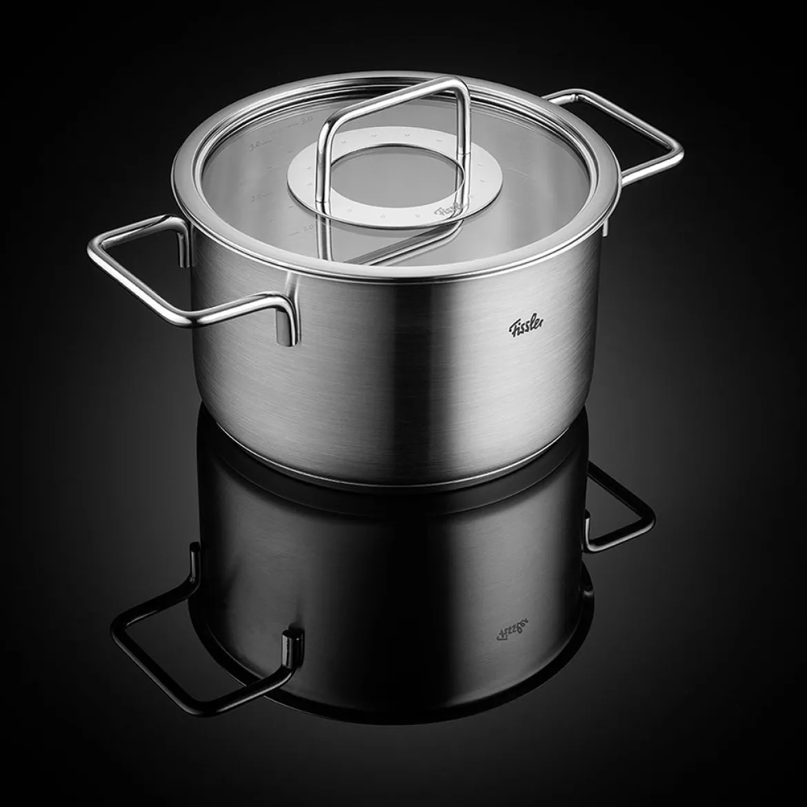 Olla de acero inoxidable con tapa de cristal Pure Fissler