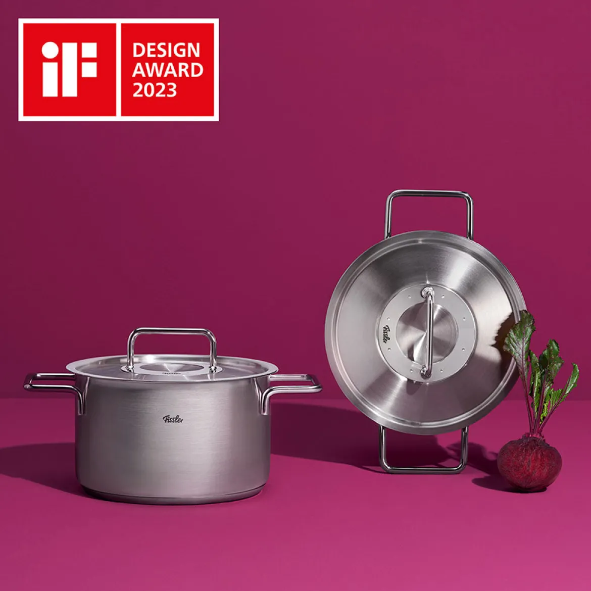 Olla de acero inoxidable con tapa de cristal Pure Fissler