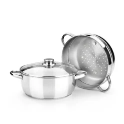 Olla vapor Optima con tapa de cristal Monix