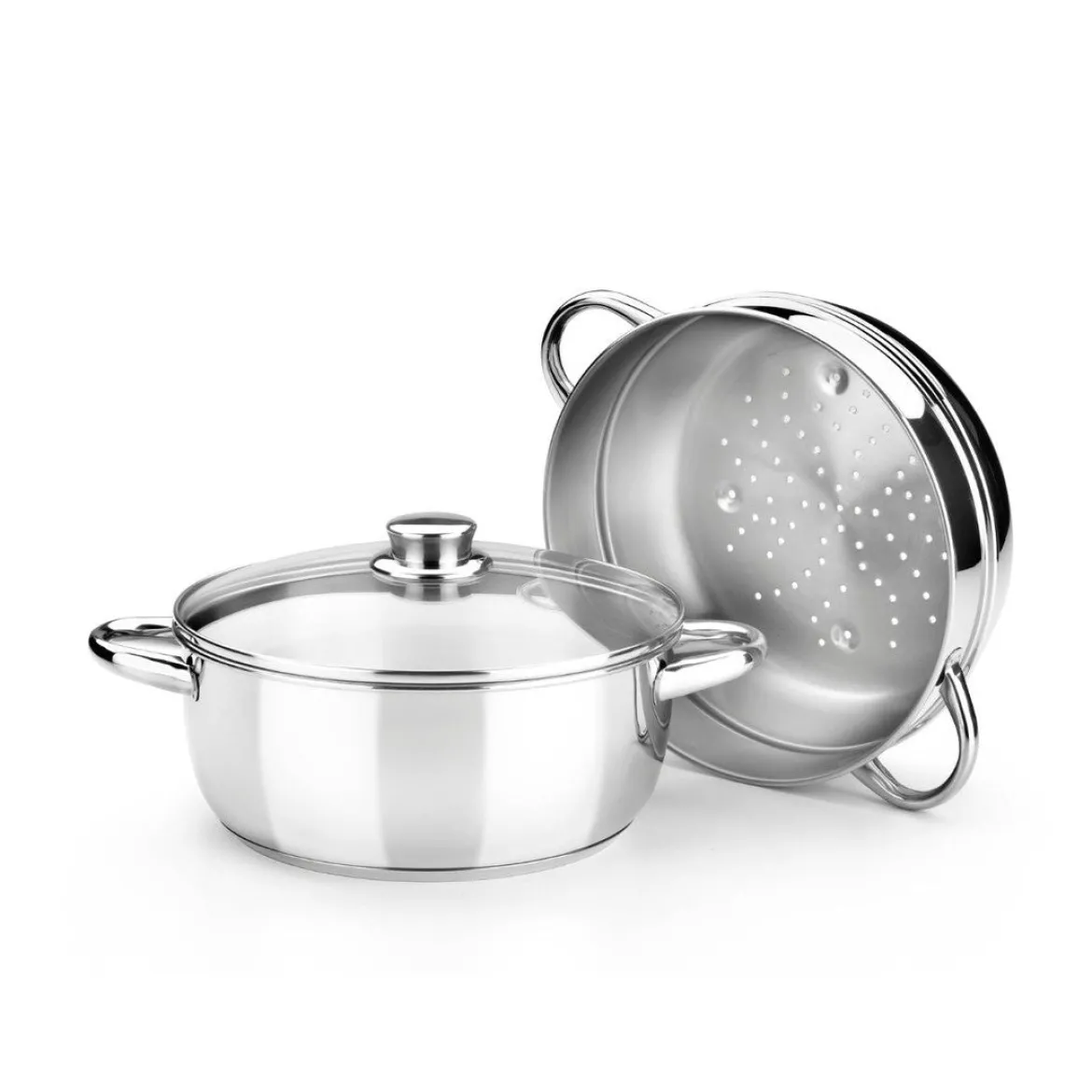 Olla vapor Optima con tapa de cristal Monix