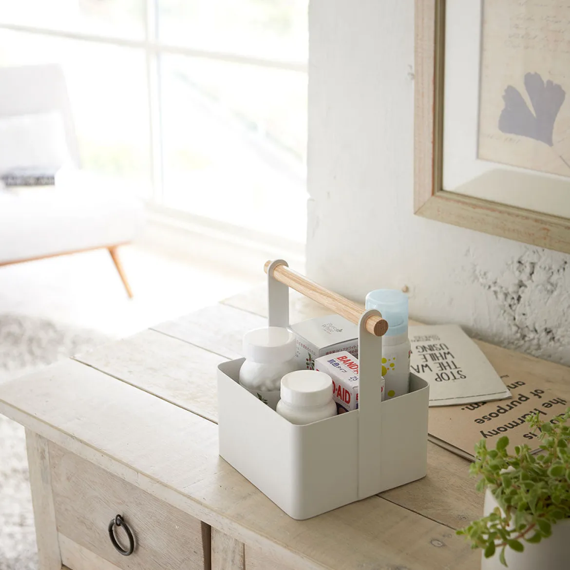 Organizador con asa de madera Yamazaki