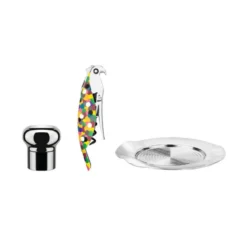 Pack de 3 piezas con abridor para vino Parrot Alessi