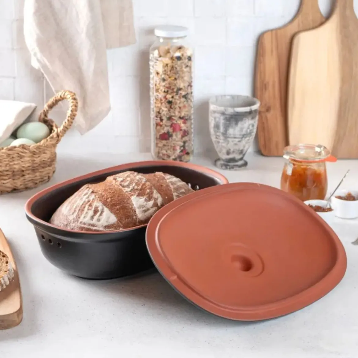 Panera ovalada de terracota Römertopf