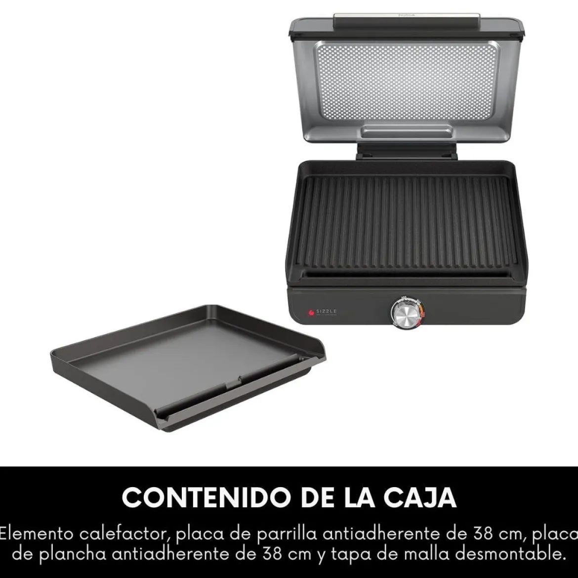 Parrilla y plancha de interior 2 en 1 Sizzle Ninja®