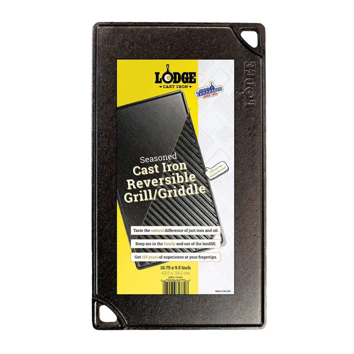 Plancha grill XL Rectangular y Reversible de hierro Lodge