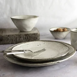 Plato de postre de gres Organic Collection