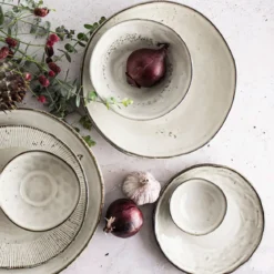 Plato de postre de gres Organic Collection