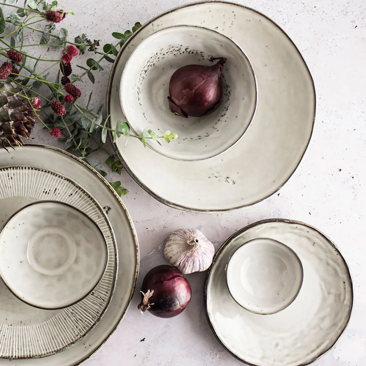 Plato de postre de gres Organic Collection
