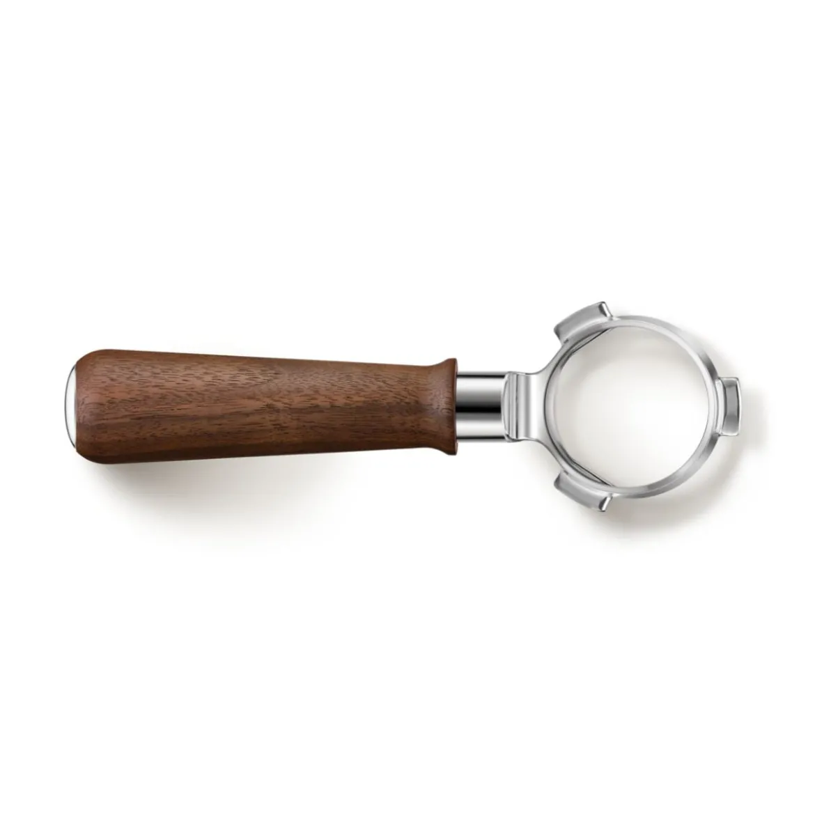 Portafiltros sin fondo de acero inox y madera de nogal Sage