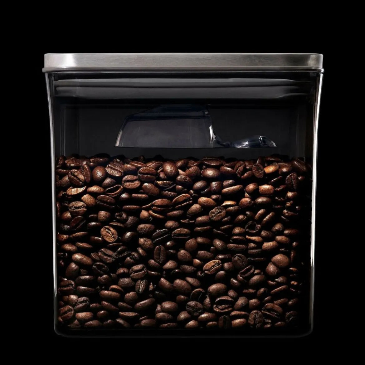 Recipiente tintado para café con tapa de acero y cuchara POP 2.0 STEEL OXO