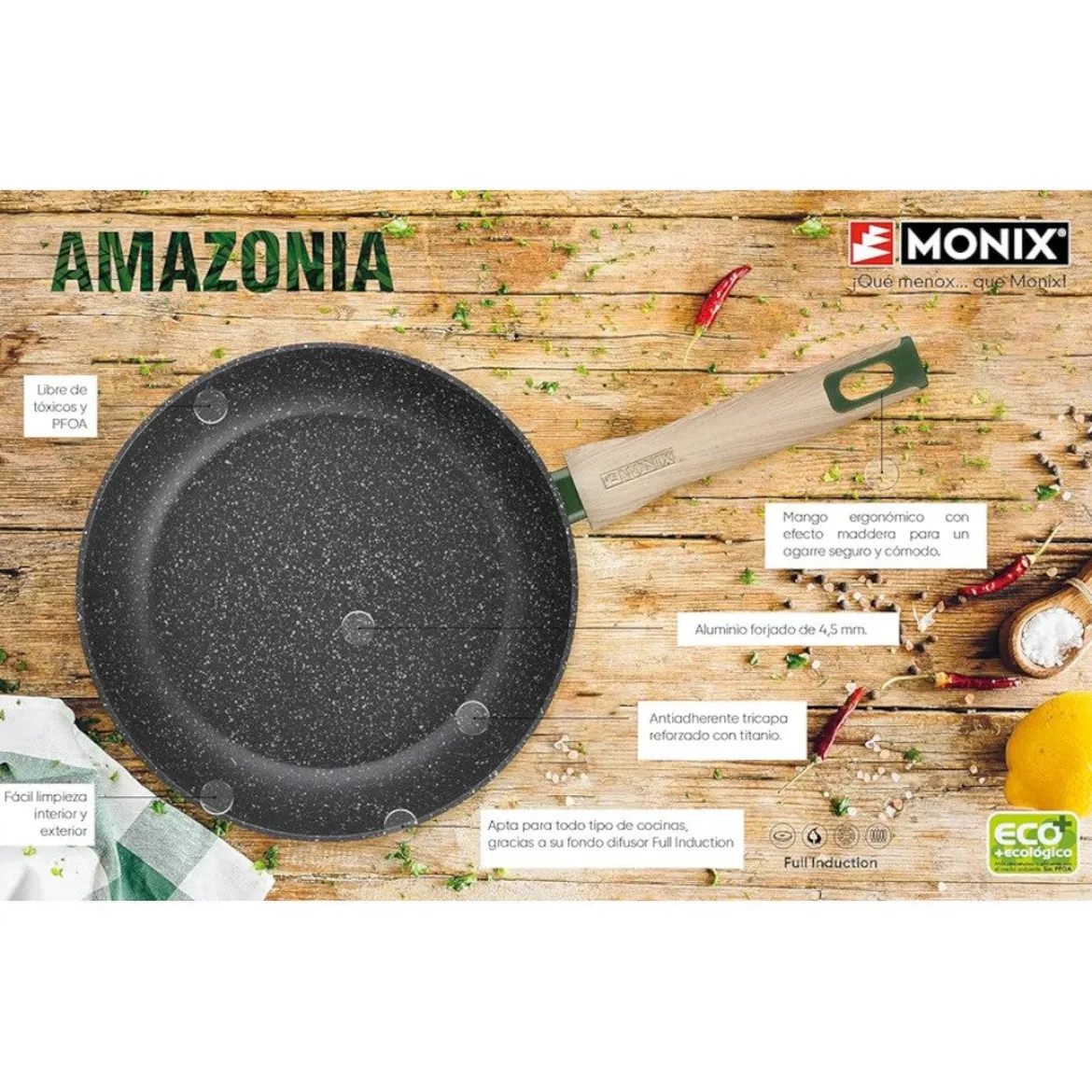Sartén antiadherente Amazonia Monix