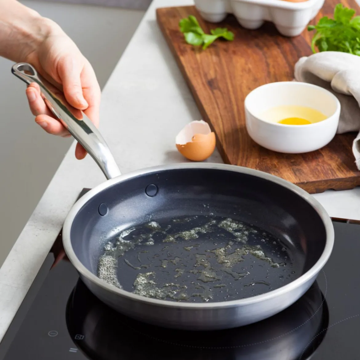 Sartén cerámica con exterior acero inoxidable Premiere GreenPan
