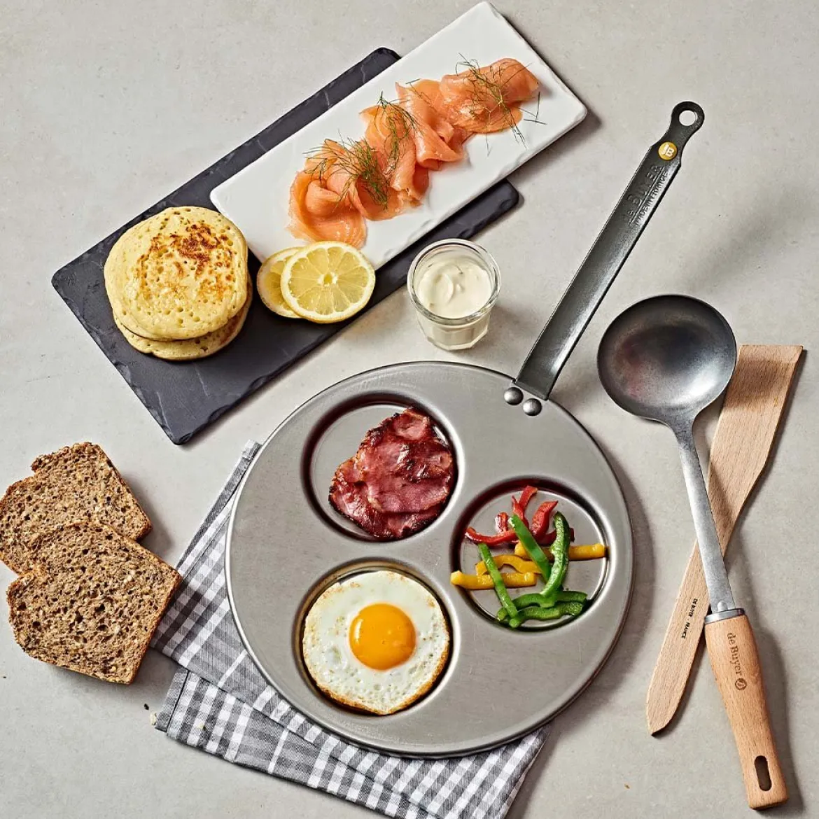 Sartén para 3 blinis hierro Mineral B De Buyer