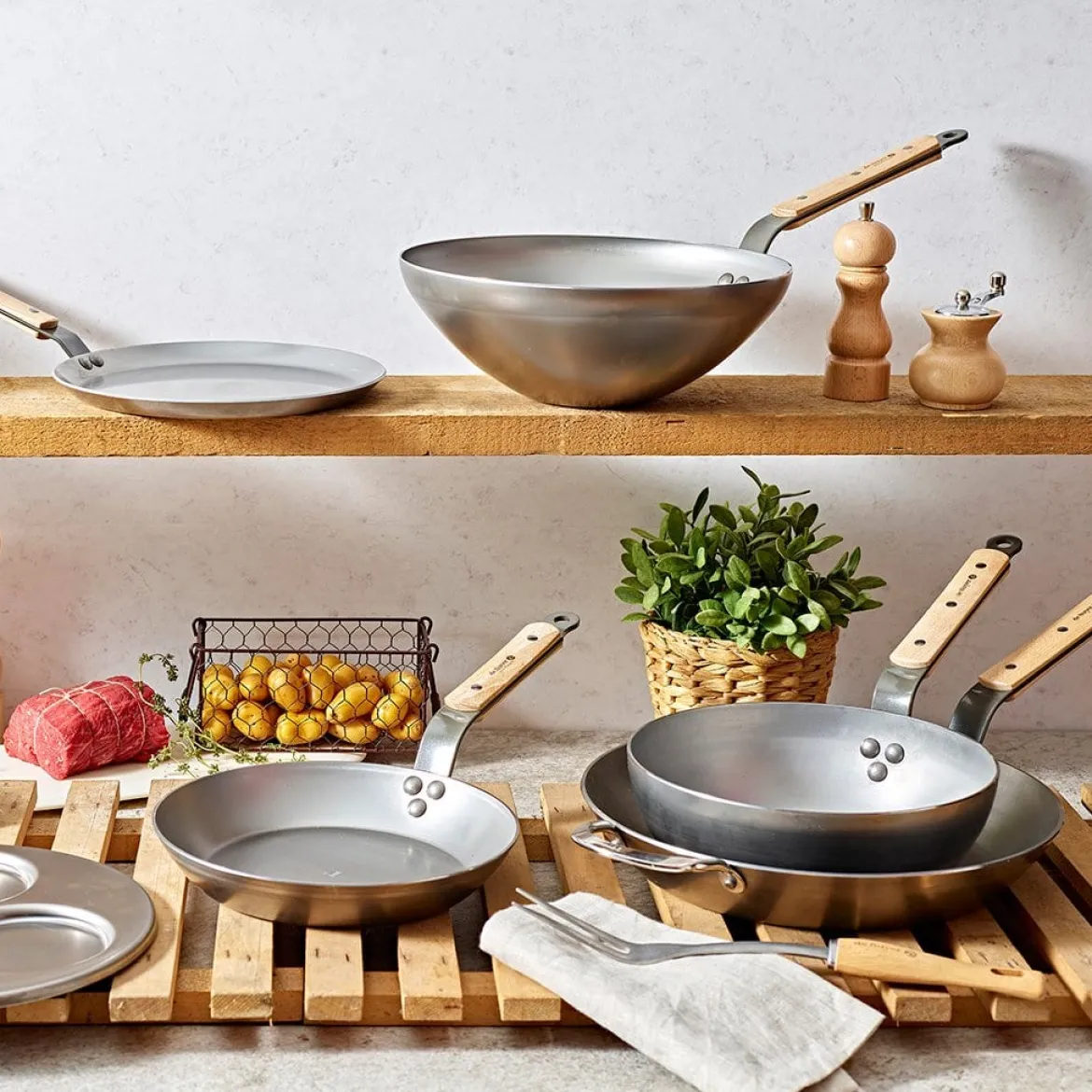 Sartén para crepes Mineral B mango haya De Buyer